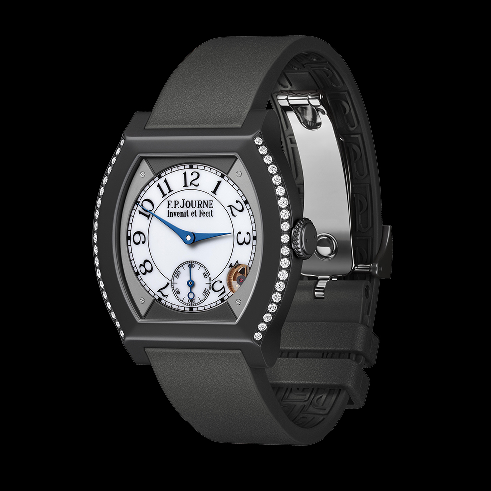 F.P.Journe, часы Elegante Titalyt, 40 мм, титан с покрытием Titalyt, 38 бриллиантов, электромеханический механизм